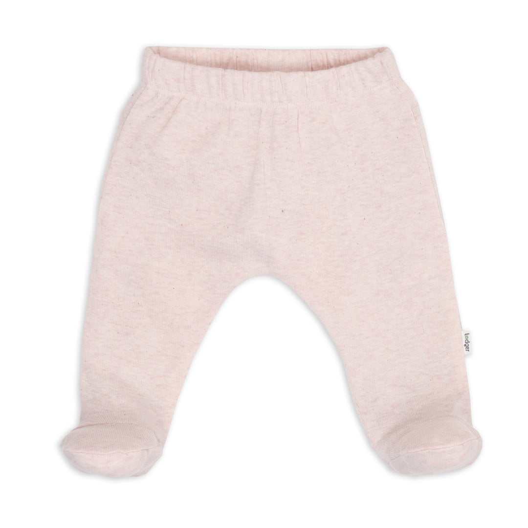 Lodger Joggingbroek baby met voetjes in Tan – biologisch katoen