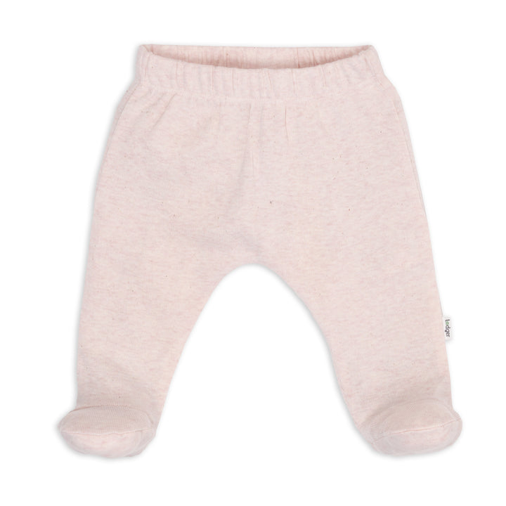 Lodger Joggingbroek baby met voetjes in Tan – biologisch katoen