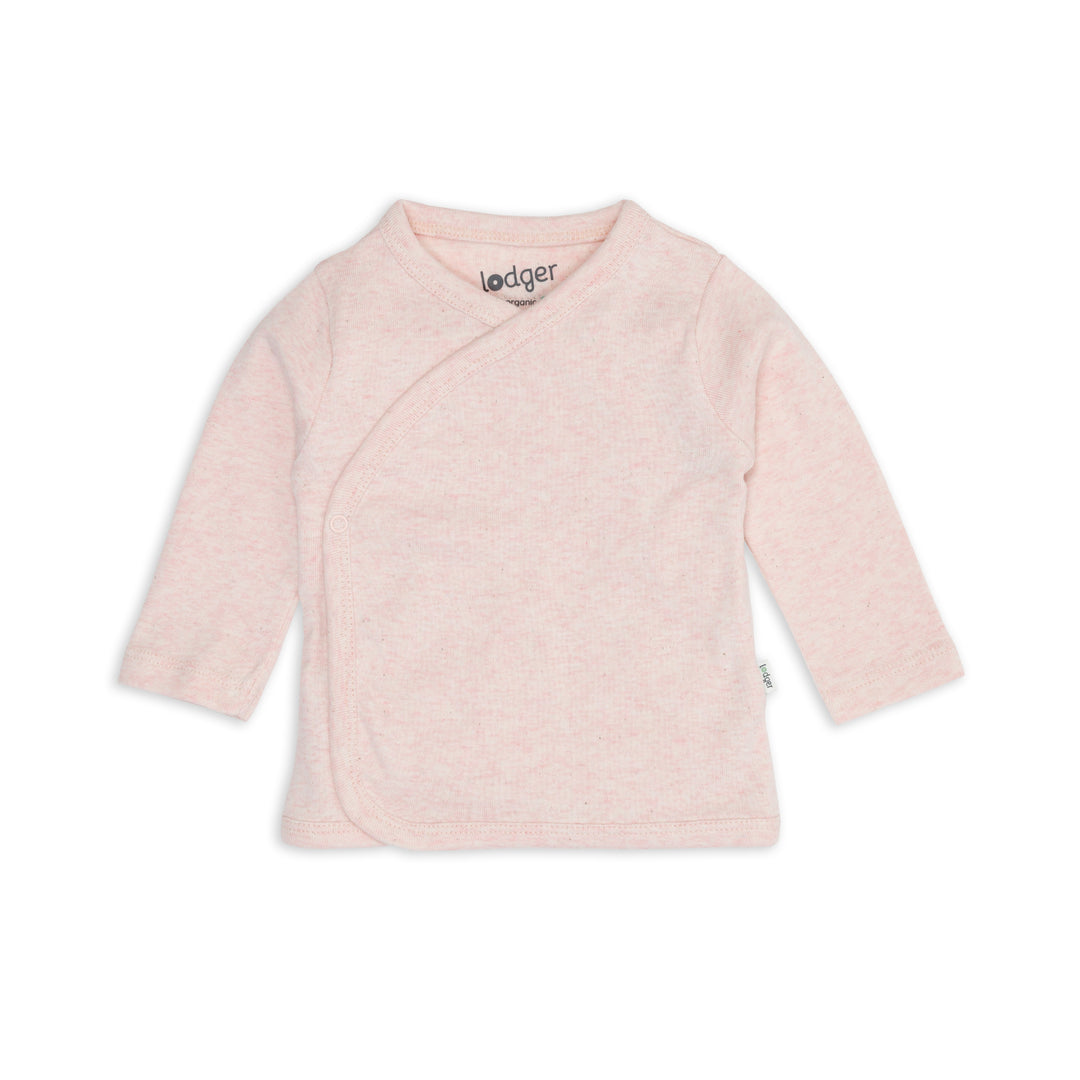 Lodger Topper babyshirt Melange in Tan – biologisch overslagshirt