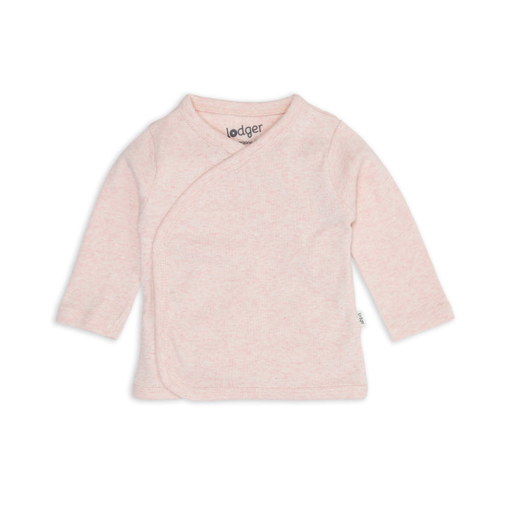 Lodger Topper babyshirt Melange in Tan – biologisch overslagshirt