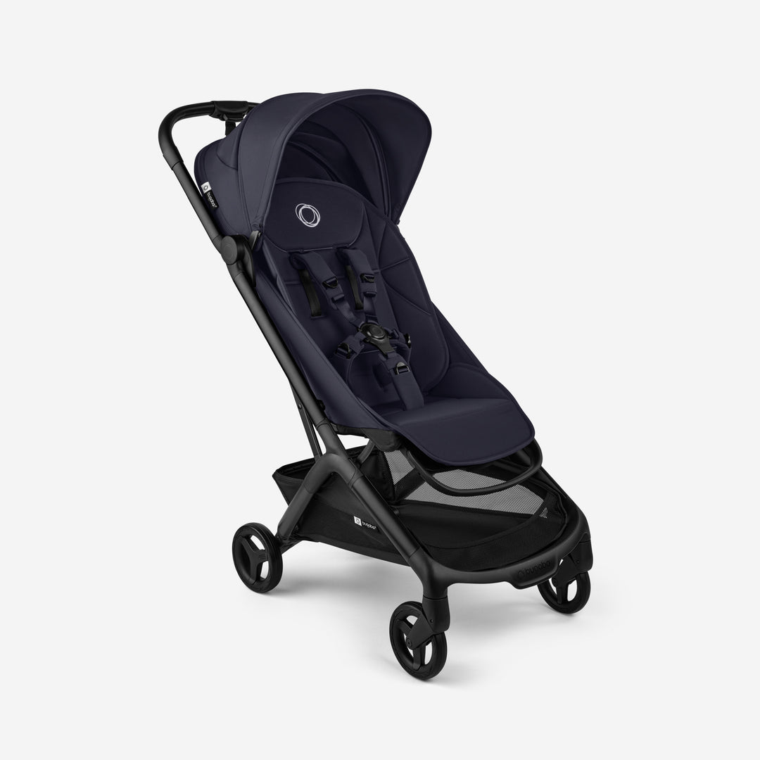 Bugaboo Butterfly2 buggy in Deep Indigo, ingeklapt en gebruiksklaar