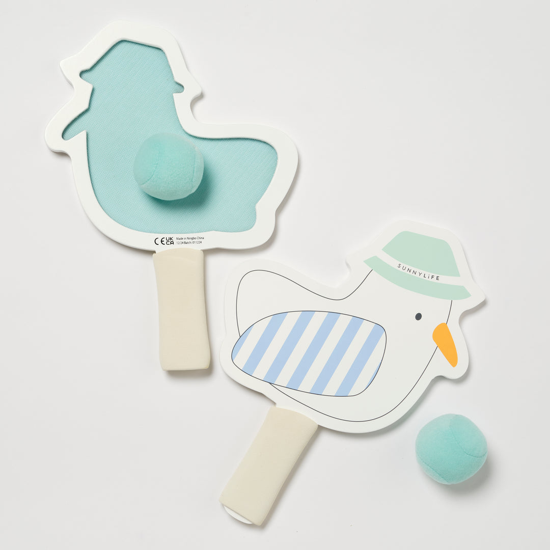 Strandpaletten van Sunnylife met Sid de Zeemeeuw en blauw-wit gestreept ontwerp