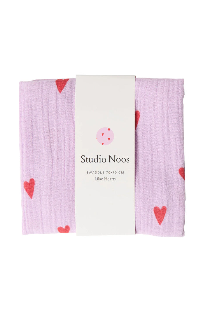 Studio Noos – Tetradoek 70x70 cm Hearts | Lilac
