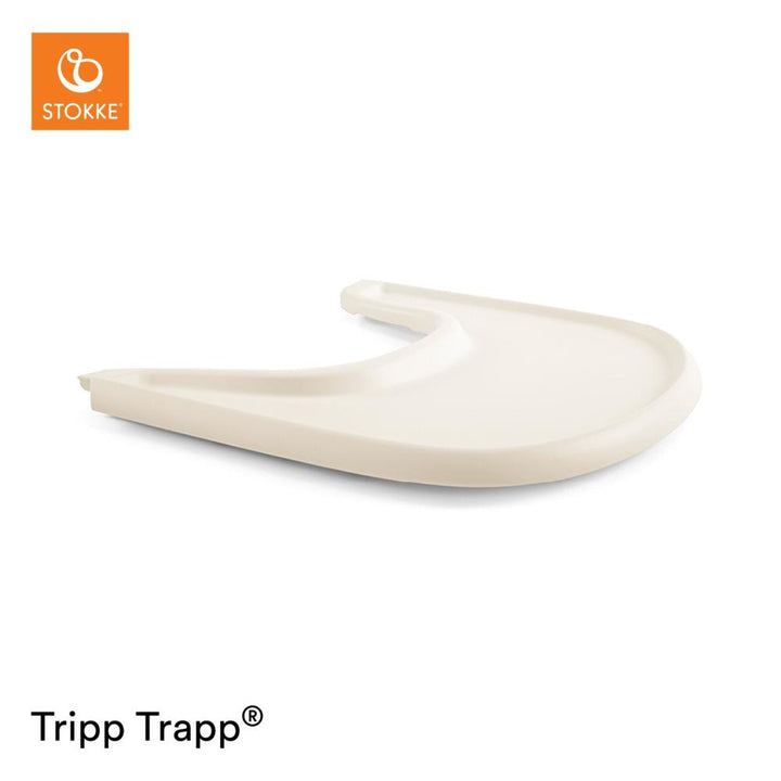 Stokke Tripp Trapp eettablet in vanilla white bevestigd aan Baby Set