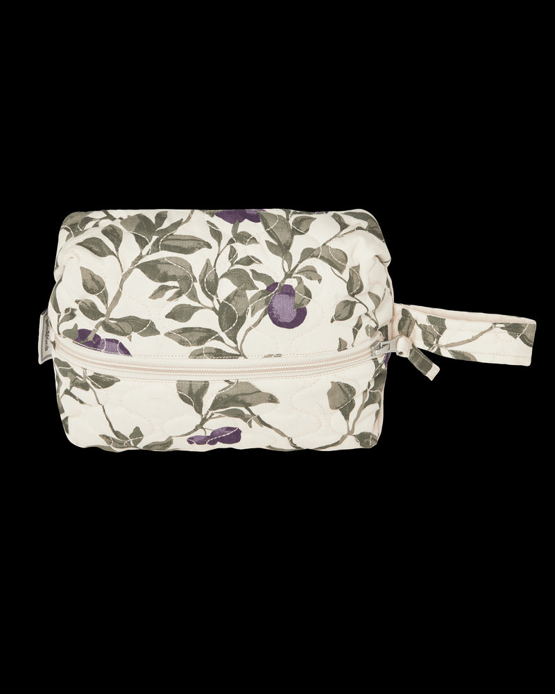 Garbo & Friends toilettas met Plum bloemenprint in gewatteerd biologisch katoen