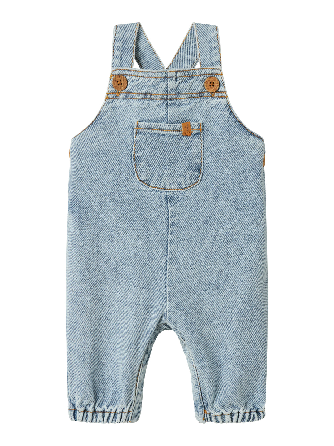 Lil Atelier denim salopette met ribstructuur in Medium Blue