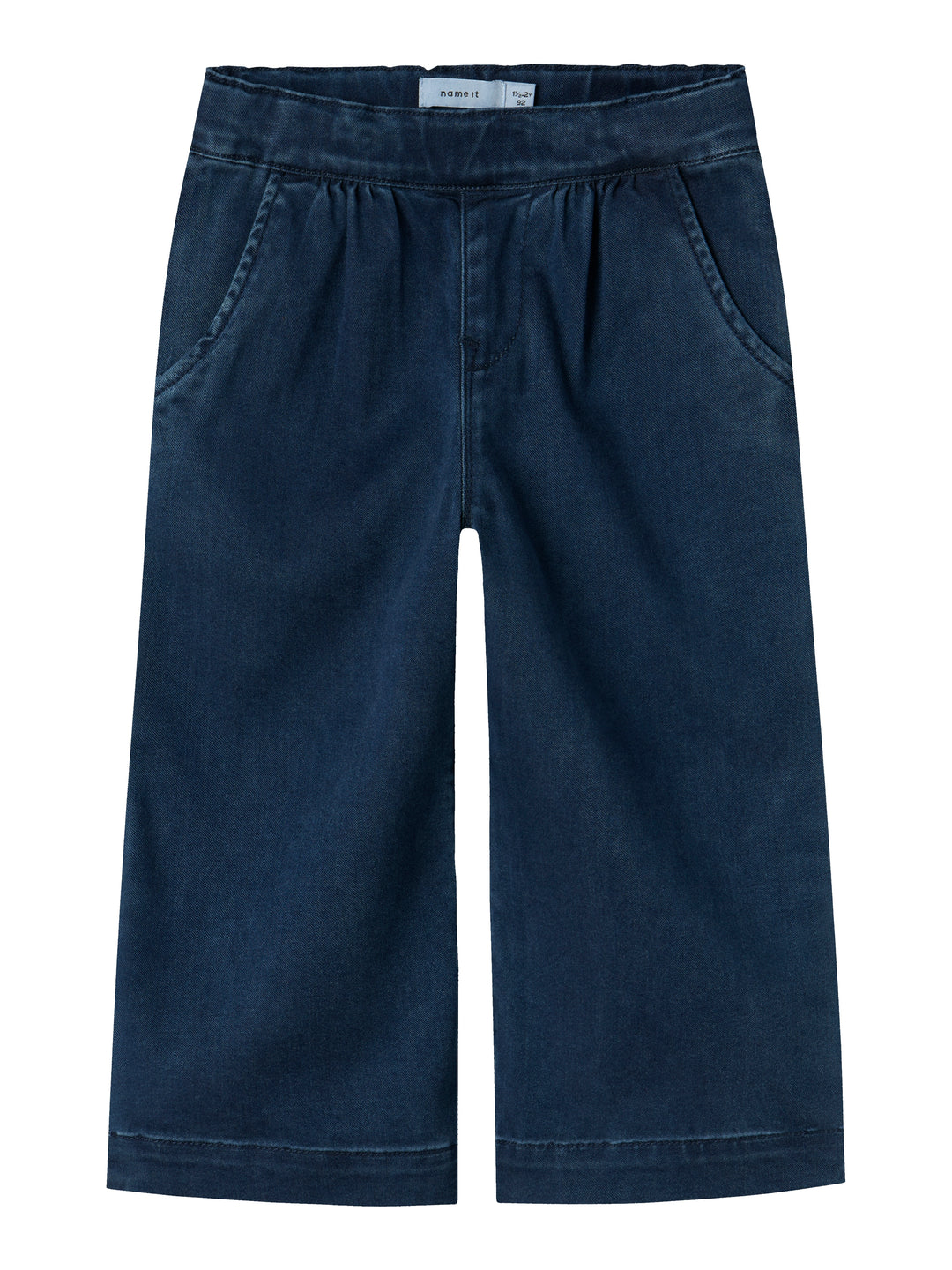 Name It wide leg jeans in donkerblauw denim met geplooide taille