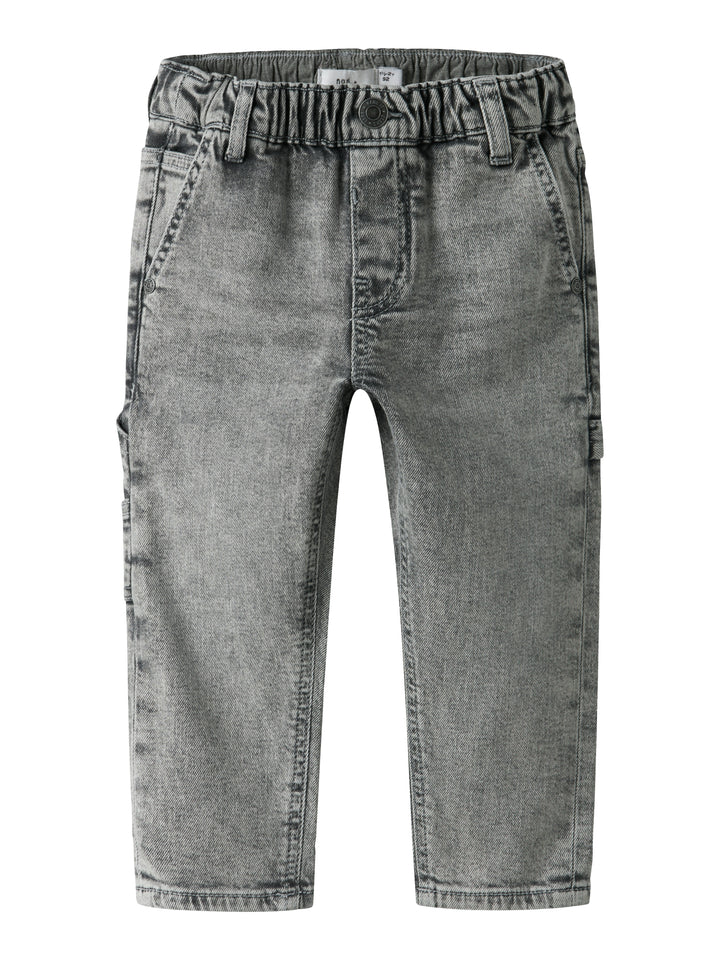 Grijze tapered fit jeans van Name It met verstelbare taille en studs