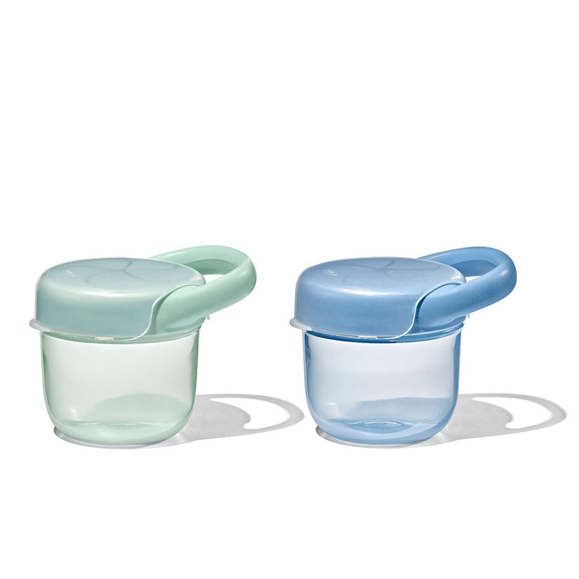 Oxo Tot snackdoosjes 2-pack Opal/Dusk met silicone opening en stevig deksel