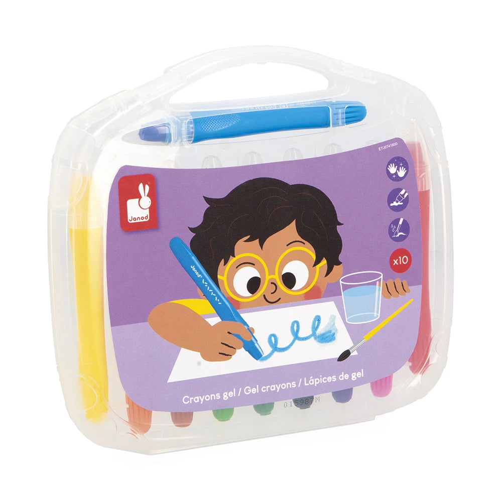Janod gel potloden set in 10 felle kleuren met twistmechanisme