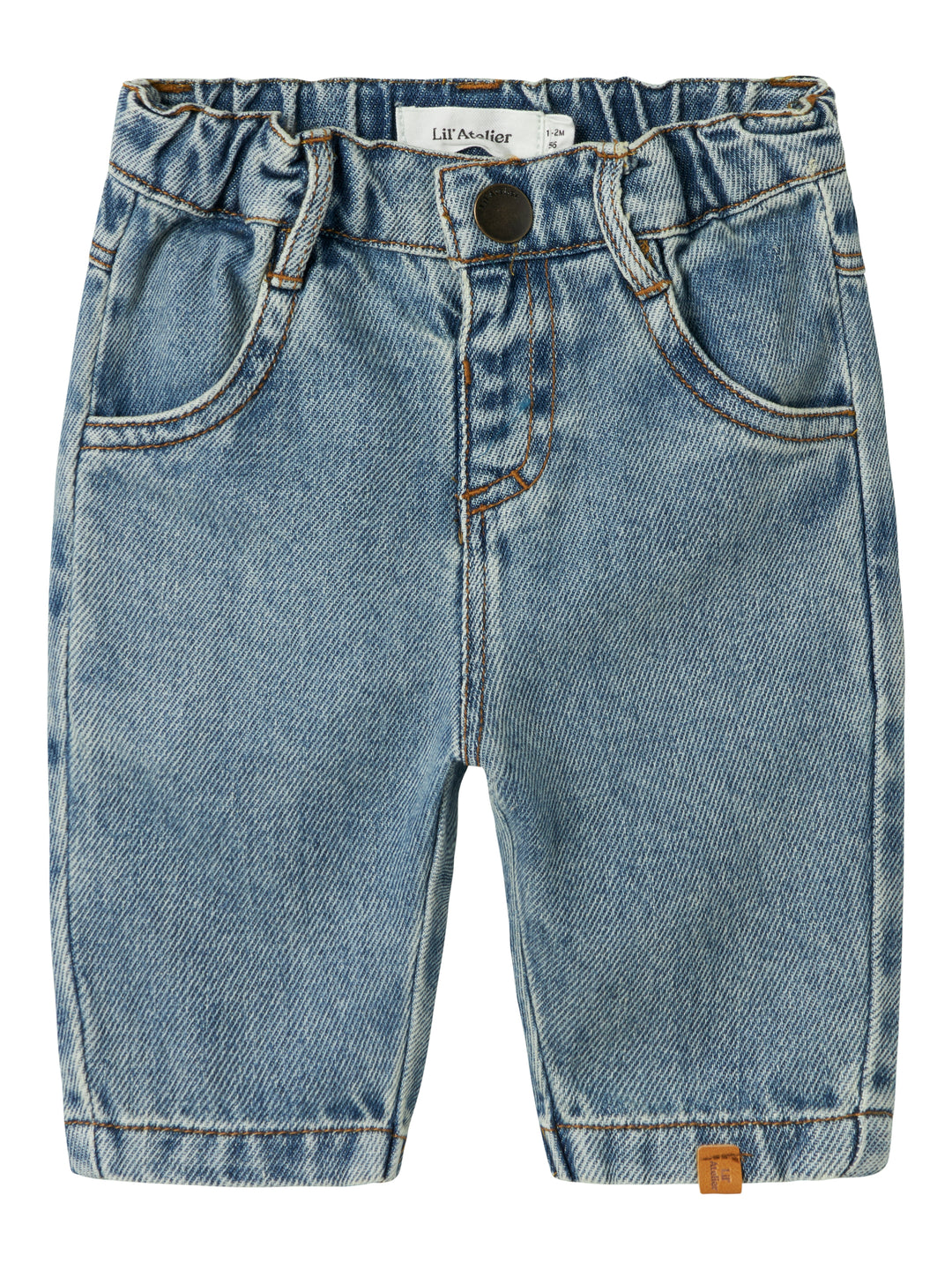 Lil Atelier Jeans Broek Karole Tapered Medium Blue van biologisch katoen