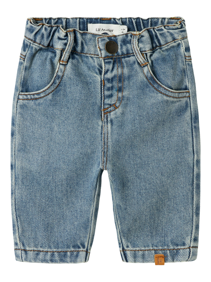 Lil Atelier Jeans Broek Karole Tapered Medium Blue van biologisch katoen