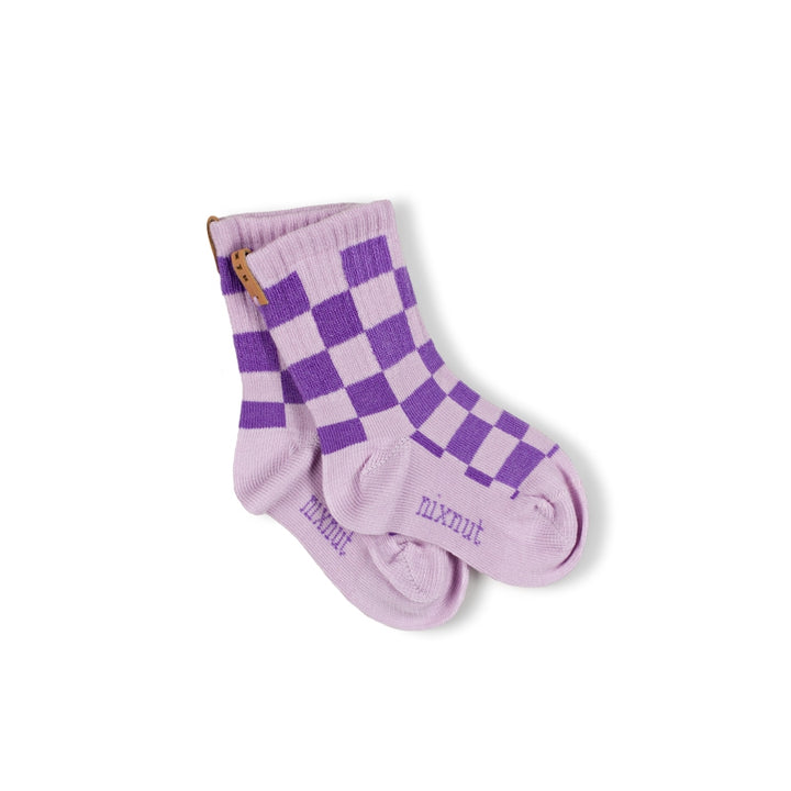 Nixnut - Sokken Checkered Purple