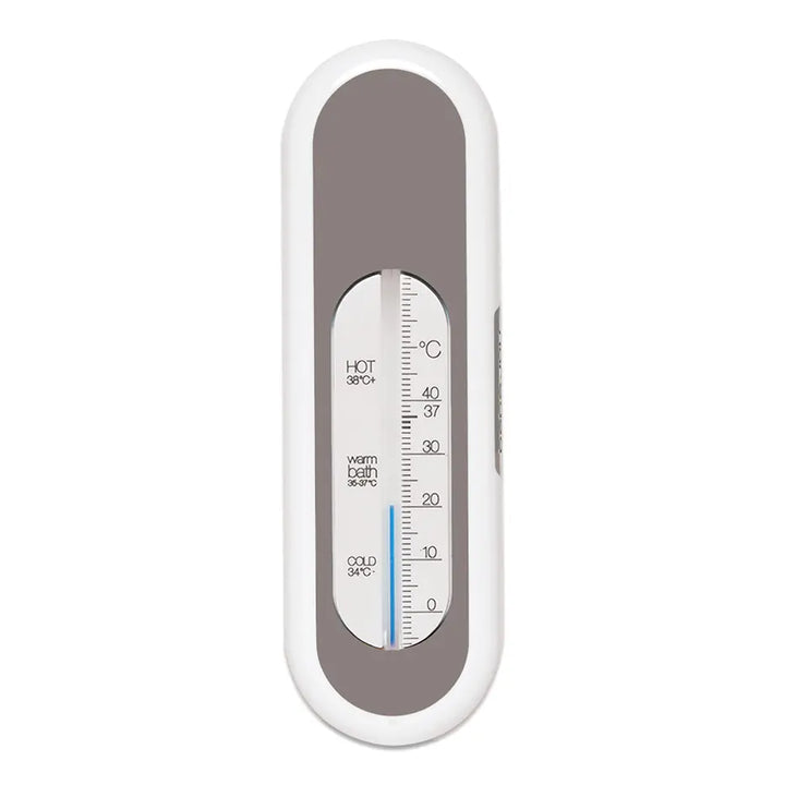 Bruine Bébé-Jou badthermometer Chalk Brown op rand babybad