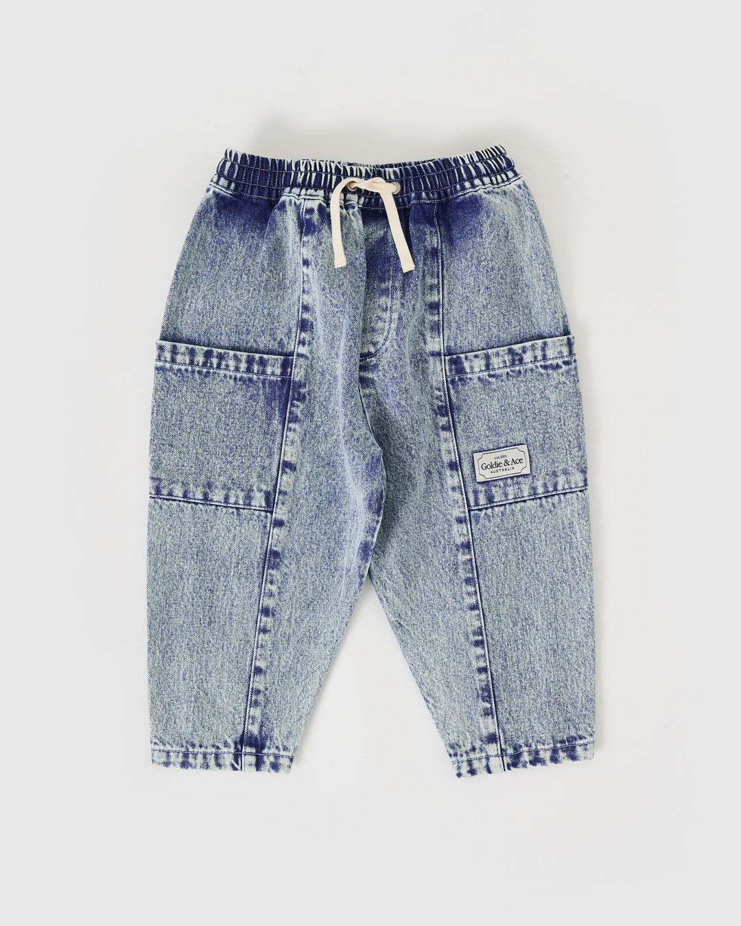 Goldie + Ace jeans Kit Pocket met oversized zakken en elastische taille