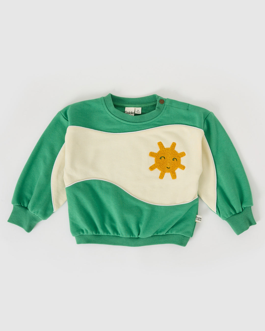 Goldie + Ace sweater met golfpanelen en geborduurde zon