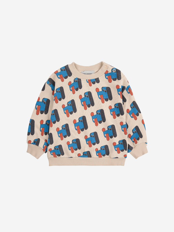 Bobo Choses - Sweater Baby Doggy Mate All Over Offwhite