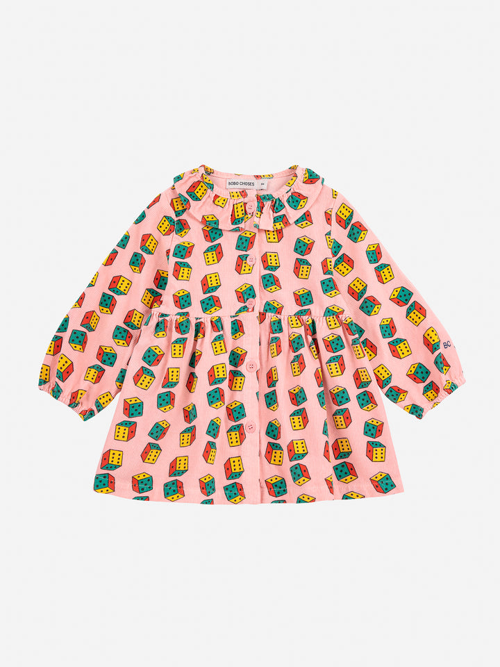 Bobo Choses - Jurk Baby Dices Micro Corduroy All Over White