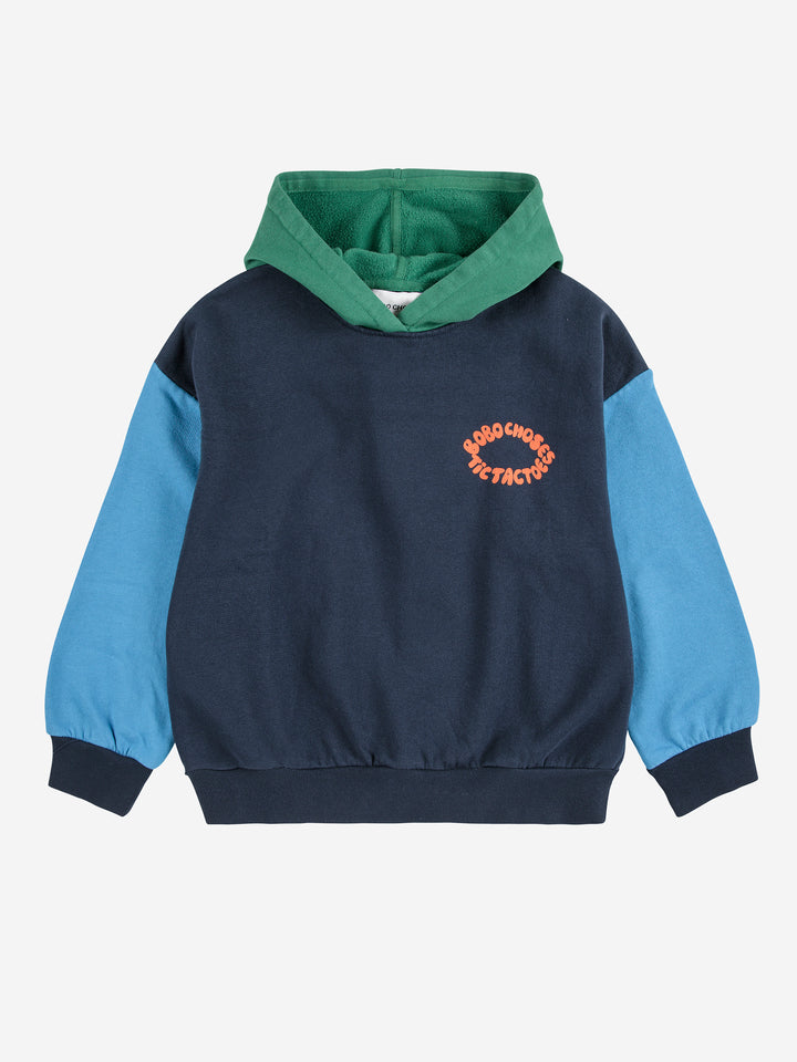 Bobo Choses - Sweater Met Kap Tic Tac Toe Color Block Multi