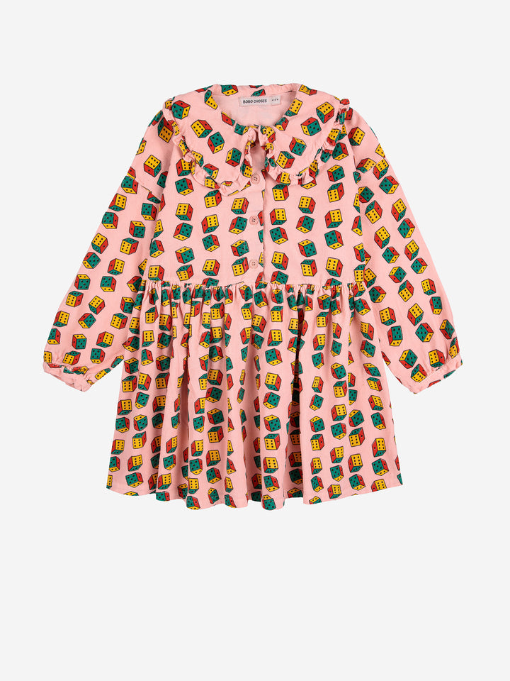 Bobo Choses - Jurk Dices Micro Corduroy All Over Pink