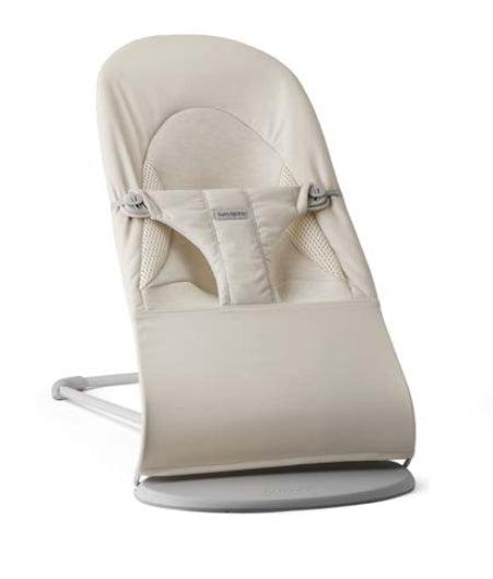 Babybjorn Relax Balance Soft wipstoel in lichtbeige katoen en jersey, zijaanzicht
