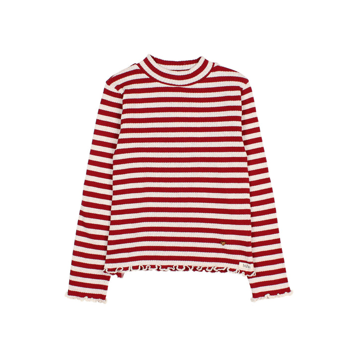 Búho - T-shirt Fancy Stripes Col Burgundy