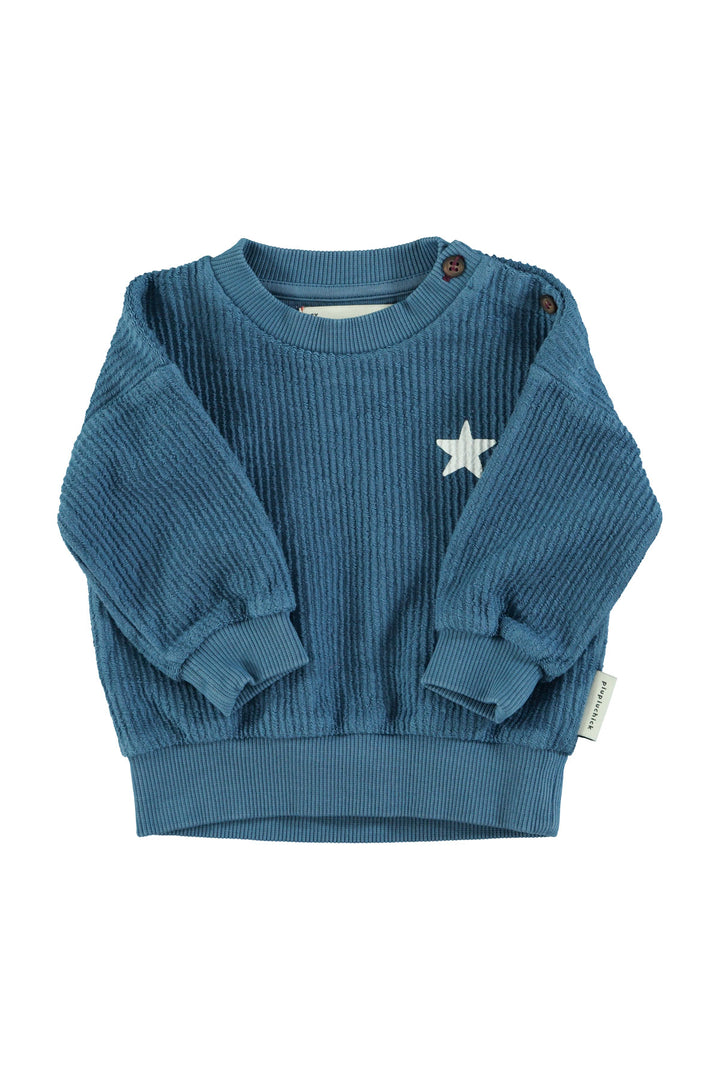 Piupiuchick - Sweater Baby Logo Textured Blue