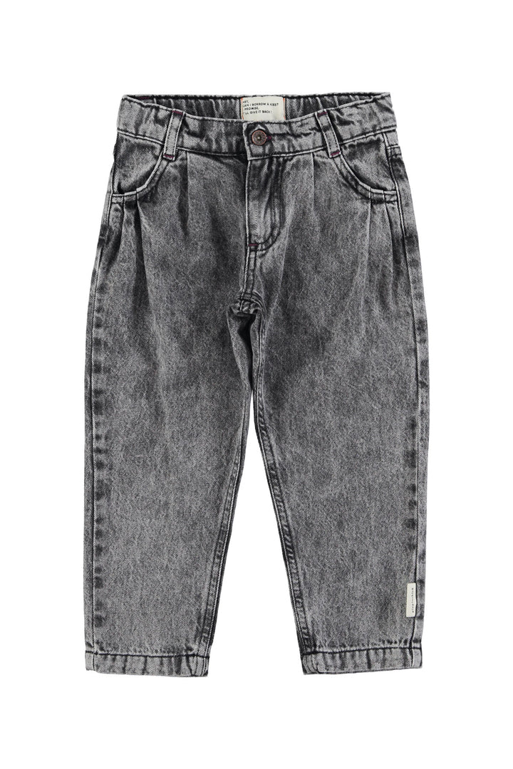 Piupiuchick - Jeans Broek Mom Fit Faded Denim Washed Black