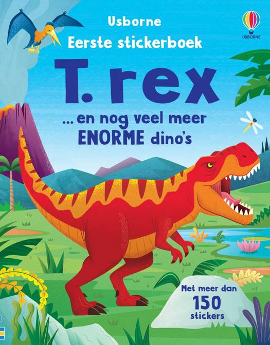 Stickerboek T-Rex en andere dinosaurussen met educatieve dinoposters
