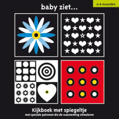 Zwart-wit kijkboek Baby Ziet met spiegeltje voor visuele stimulatie
