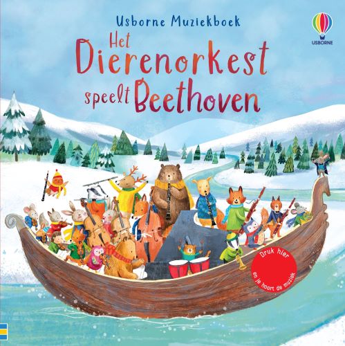 Muziekboek Het Dierenorkest Speelt Beethoven met geluidsknoppen en illustraties