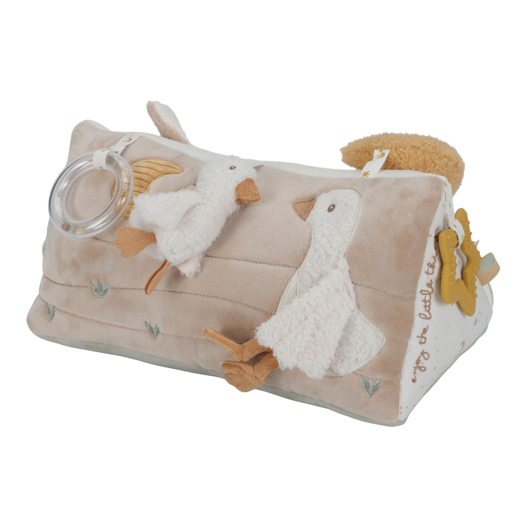 Little Dutch Activiteitendriehoek Newborn Naturals met zachte structuren en geluidjes
