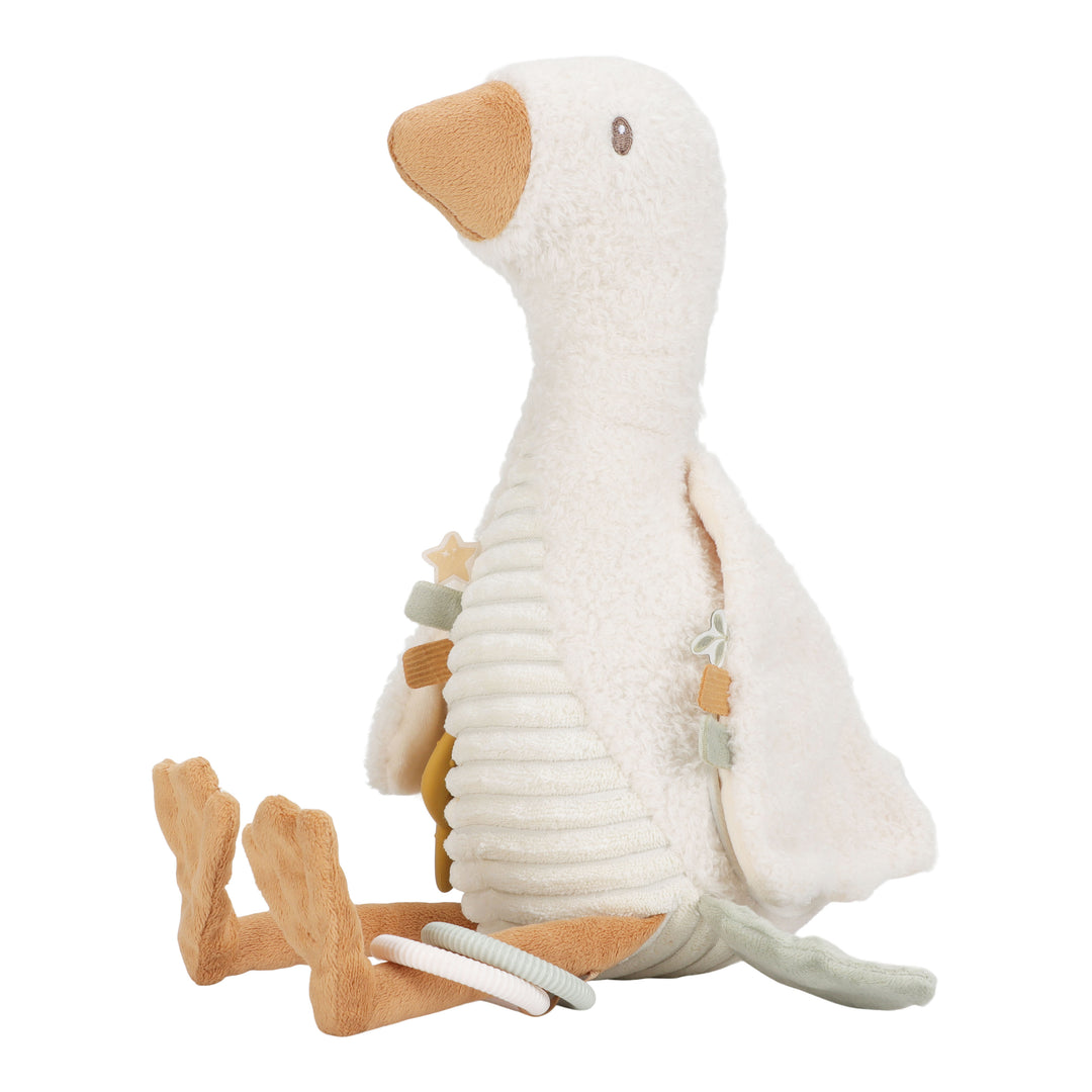 Little Dutch Activiteitenknuffel Little Goose met zachte stofjes en rammelgeluid