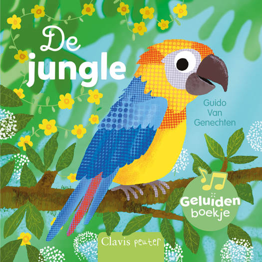Clavis Geluidenboek Jungle met jungledieren en geluidstoetsen