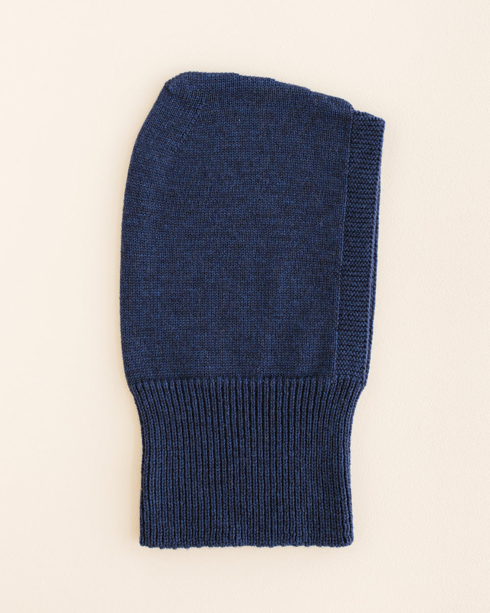 Hvid Eddy balaclava muts in Blue, merinowol, medium