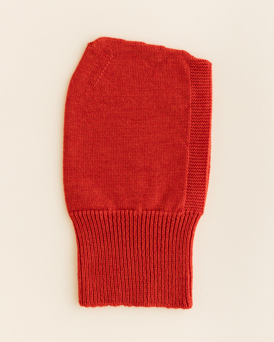 Hvid Eddy balaclava muts in Red, merinowol, small
