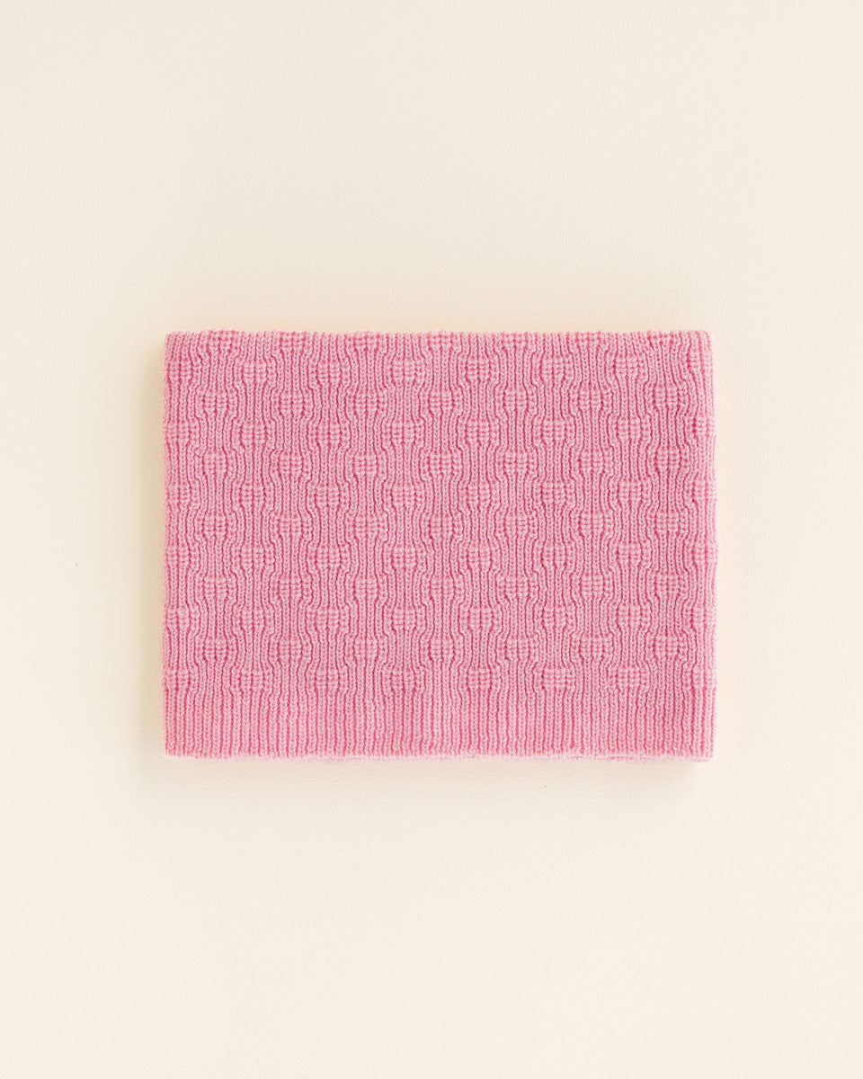 Hvid Gigi Tube sjaal in Cotton Candy, merinowol col voor kinderen