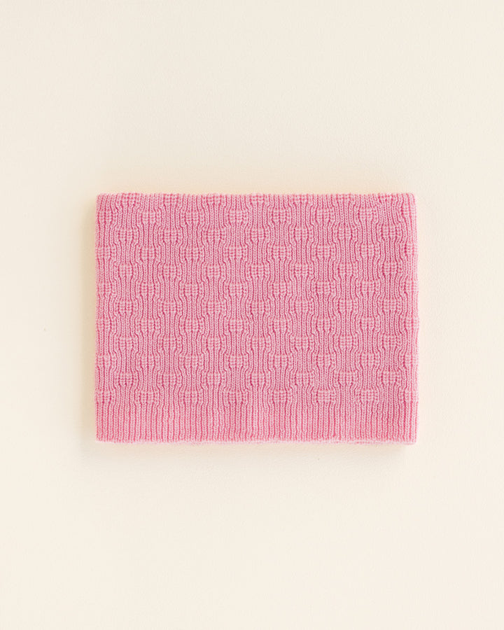 Hvid Gigi Tube sjaal in Cotton Candy, merinowol col voor kinderen