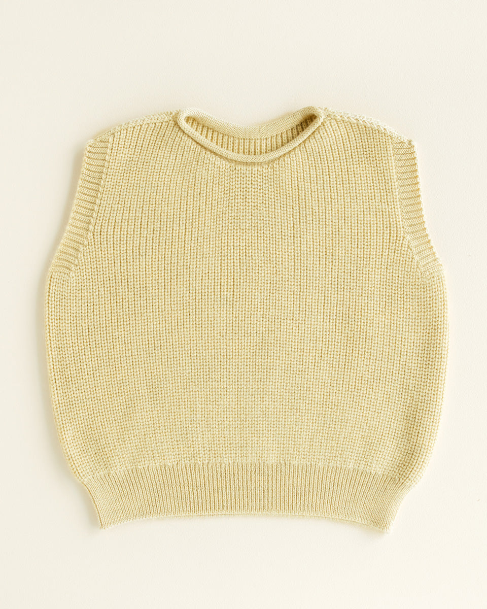 Hvid Harvey debardeur in Light Yellow, merinowollen babyvestje