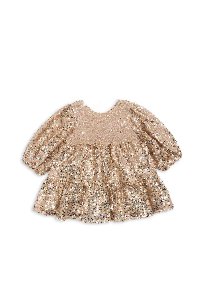 Jurk Lila Sequins Bow Gold Glitter