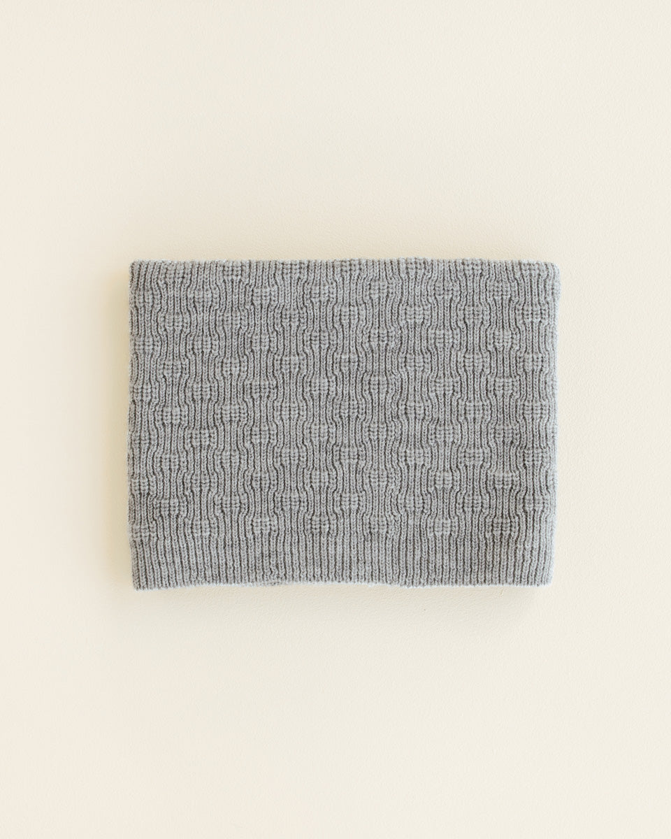 Hvid Gigi Tube sjaal in Grey Melange, merinowol col voor kinderen