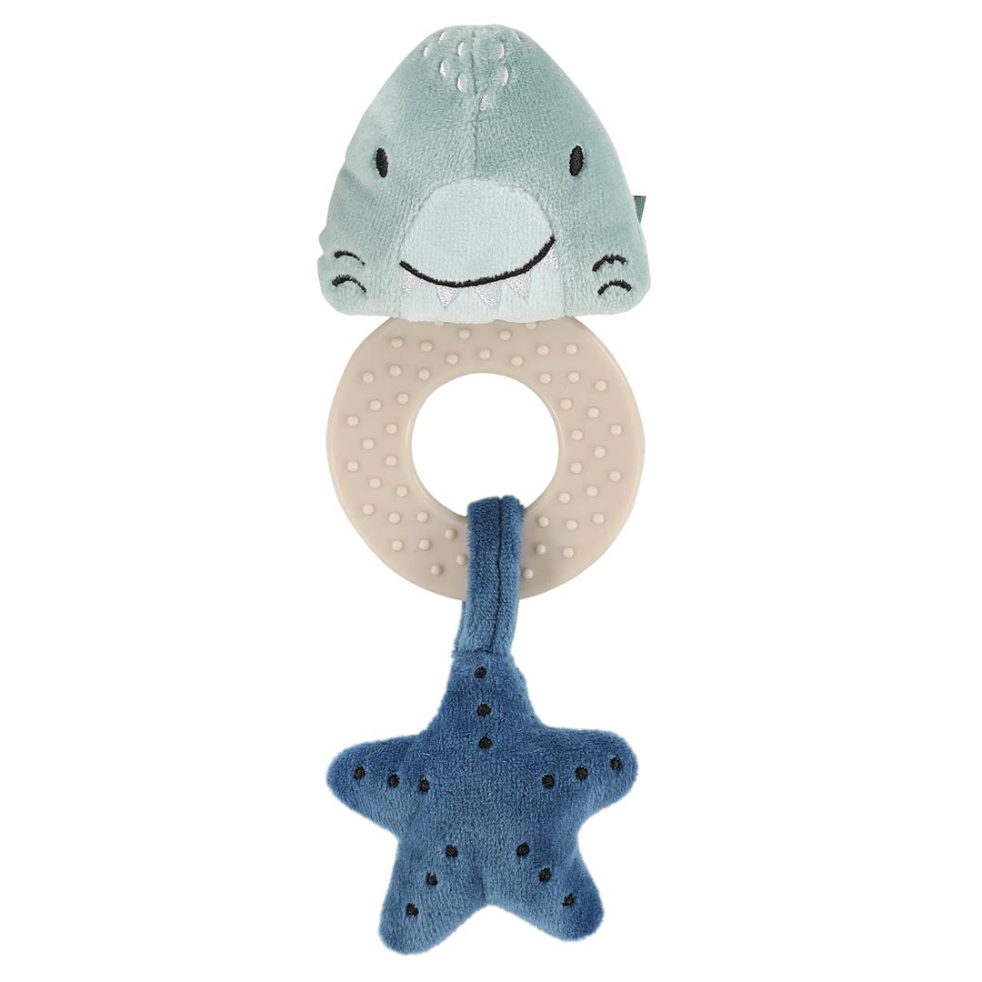 Trixie bijtspeeltje Mr. Shark met siliconen bijtring en knisperende details