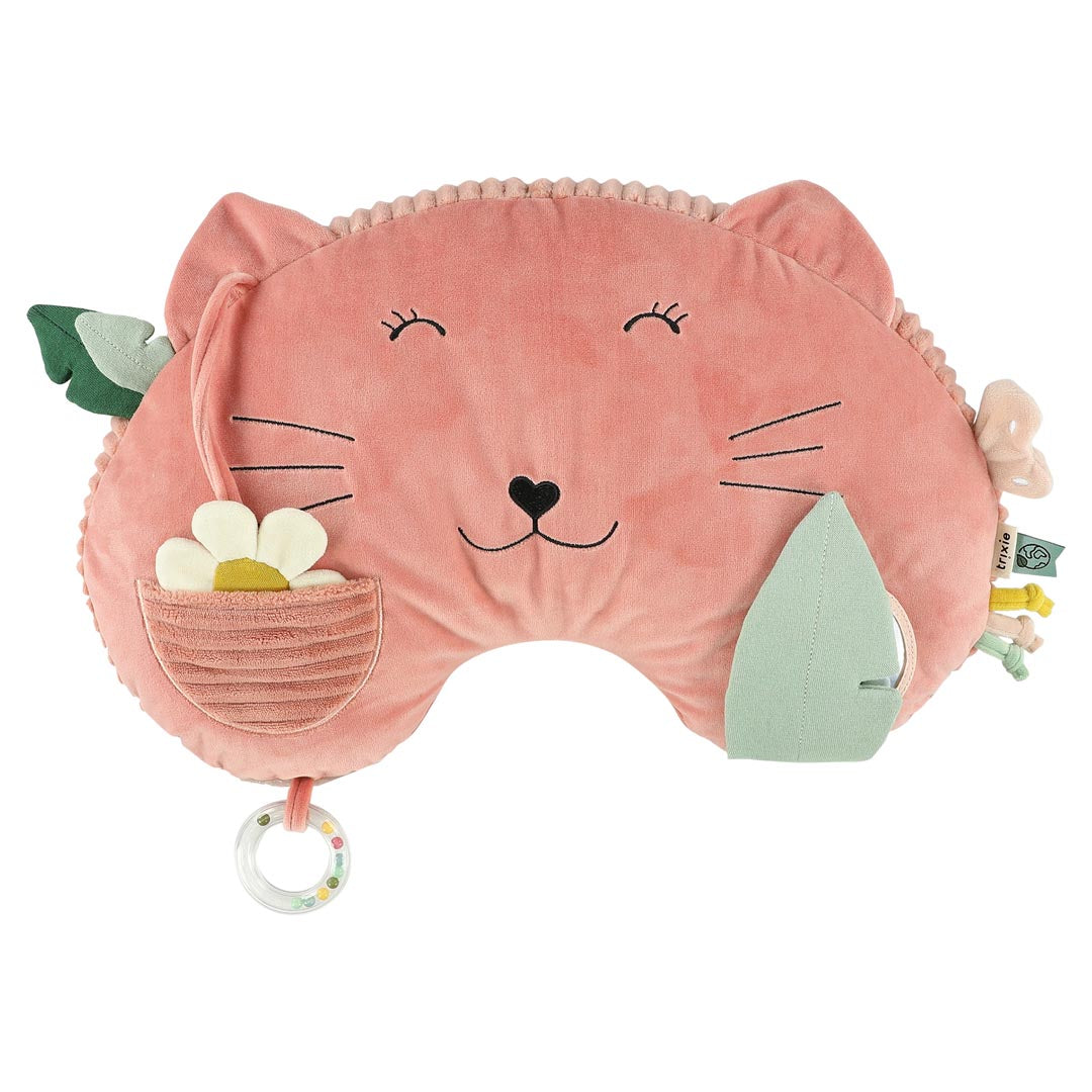 Trixie activiteitenkussen Tummy Time Mrs. Cat met spiegel, kralen en belletje