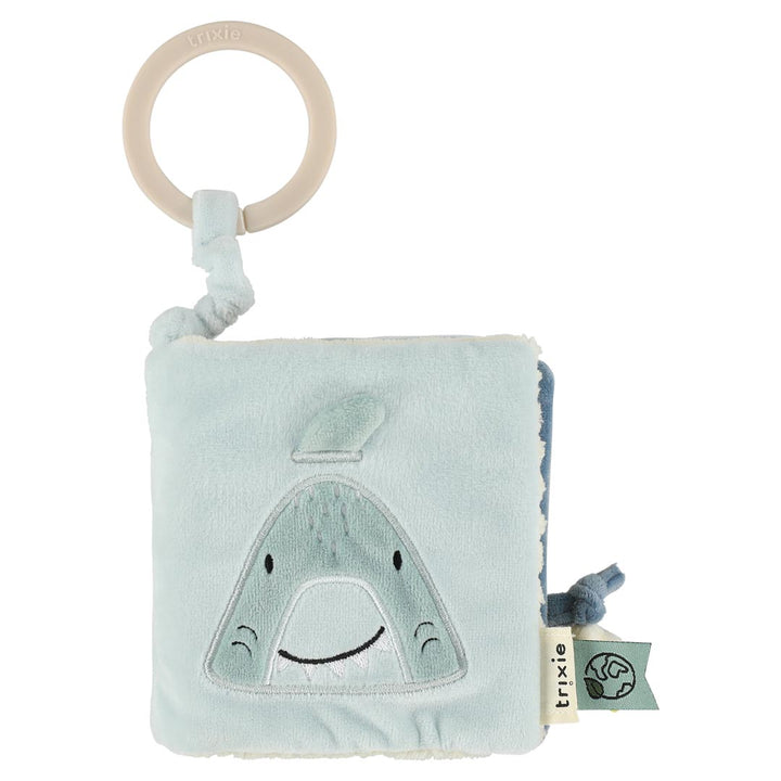 Trixie kinderwagenboekje Sensory Mr. Shark met spiegel, texturen en kraaltjes