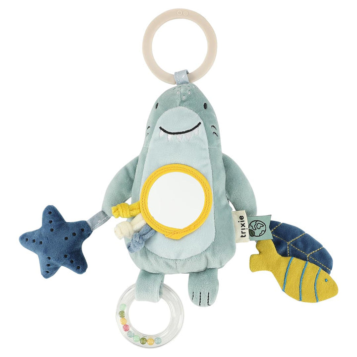 Trixie hangend activiteitenspeeltje Mr. Shark met spiegel, kralen en knisperend papier