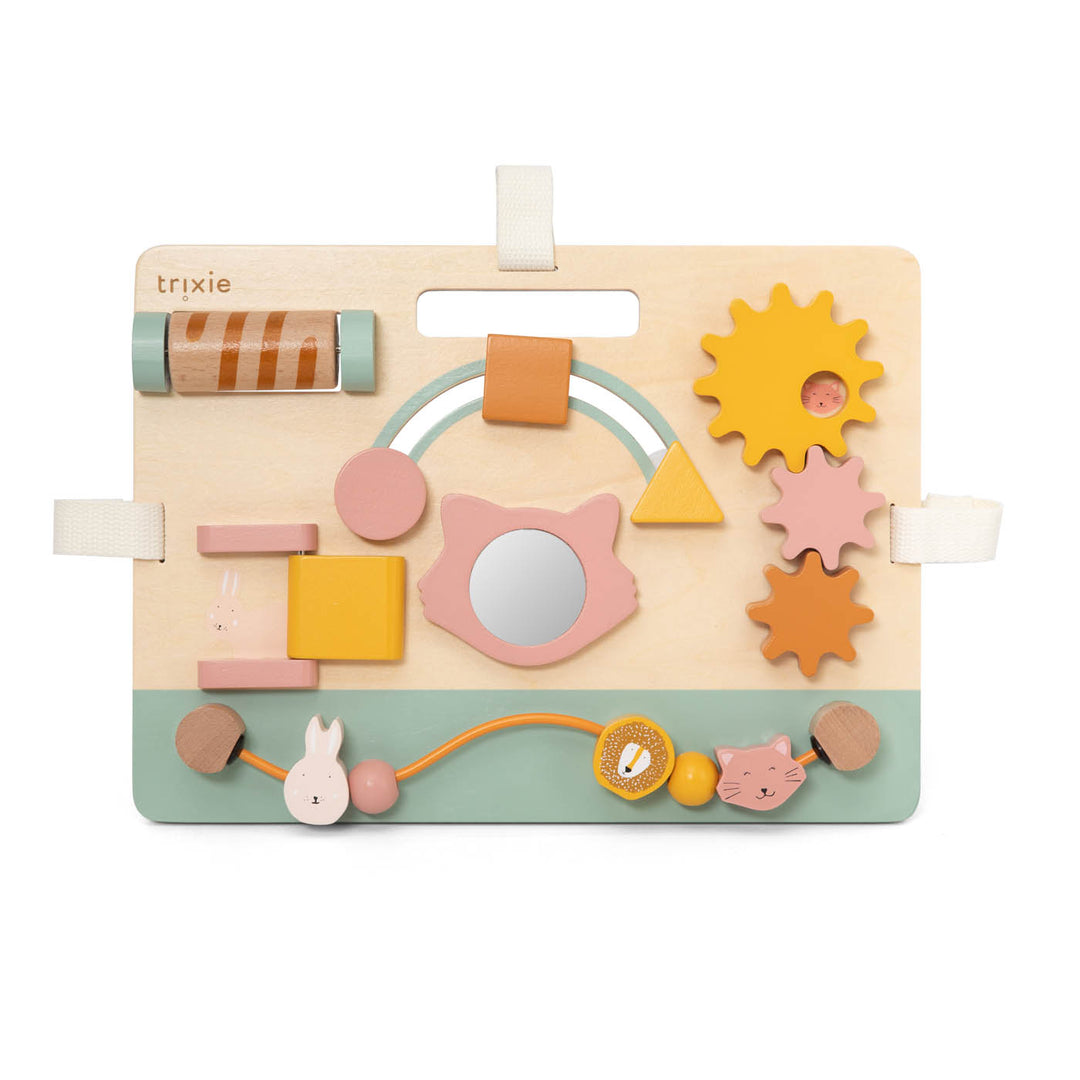 Trixie houten activiteitenpaneel Mrs. Cat met spiegel, kralen en tandwielen