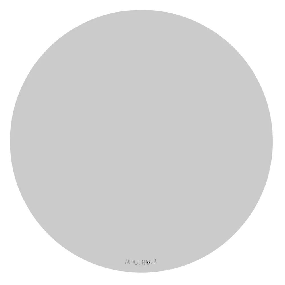 Ronde Noui Noui knoeimat van vinyl in de kleur Grey Powder, Ø 115 cm
