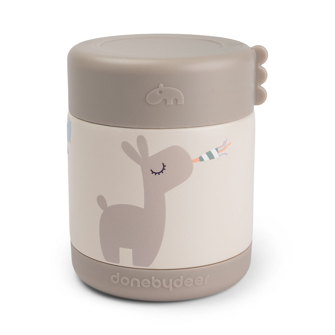 Done by Deer voedselpotje 300 ml in zandkleur met dierenprint
