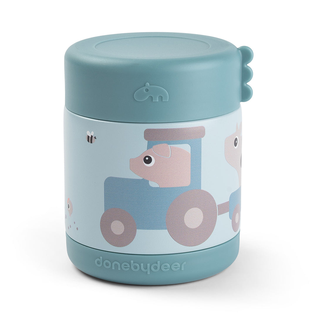 Done by Deer voedselpotje 300 ml in blauw met dierenprint