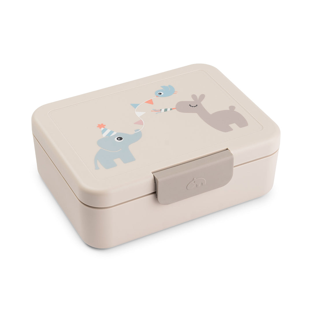 Lunchbox Done by Deer zandkleur met verdeler en dierenvriendjes